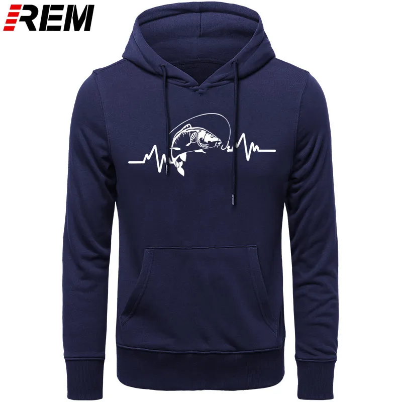 

REM Hoodies Hot Clothing Cotton Men High Quality Heartbeat Carp Fisherman Angler Bait Hoodies, Sweatshirts