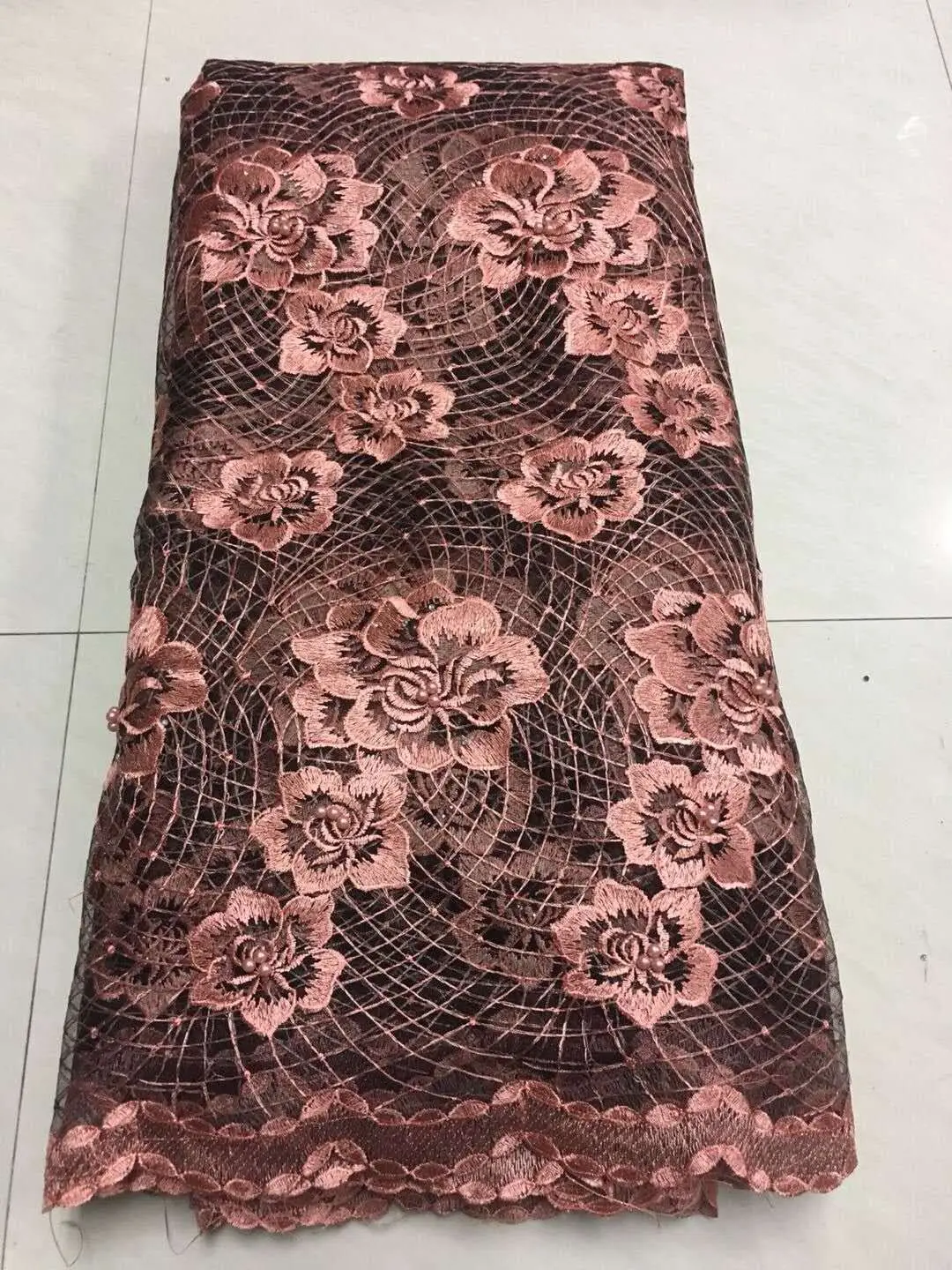 Novelty 3D French lace with sequins Applique 5 yards/lot 2019 latest design African Lace Fabric For Wedding Dress Z45 | Дом и сад