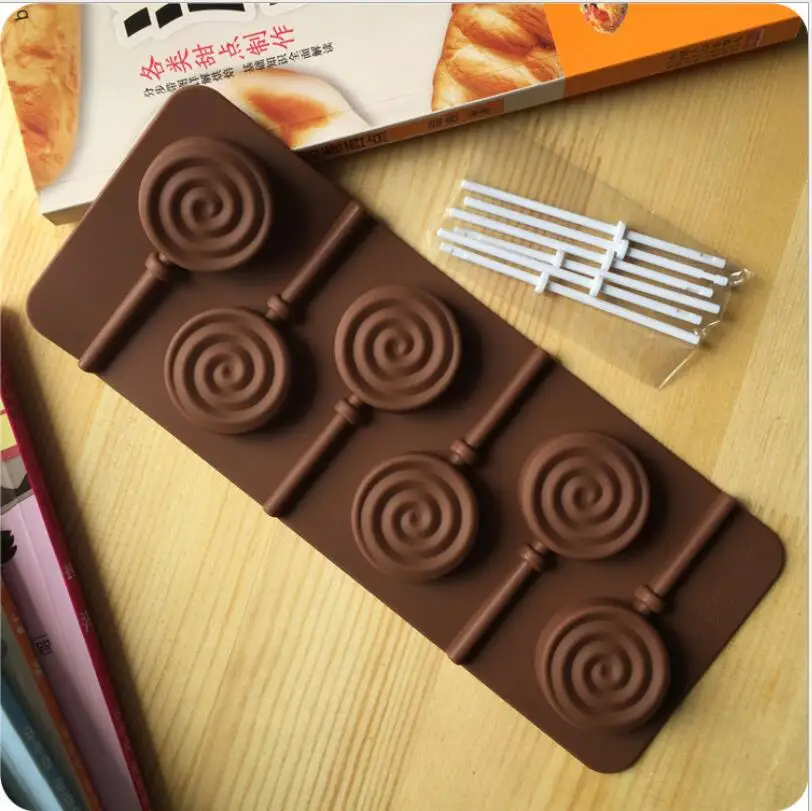 

100pcs Lollipop Silicone Mold Chocolate Cake Fondant Cookie Mould Jelly Pudding Molds DIY Baking Cake Decorating Tools 24x9.5cm