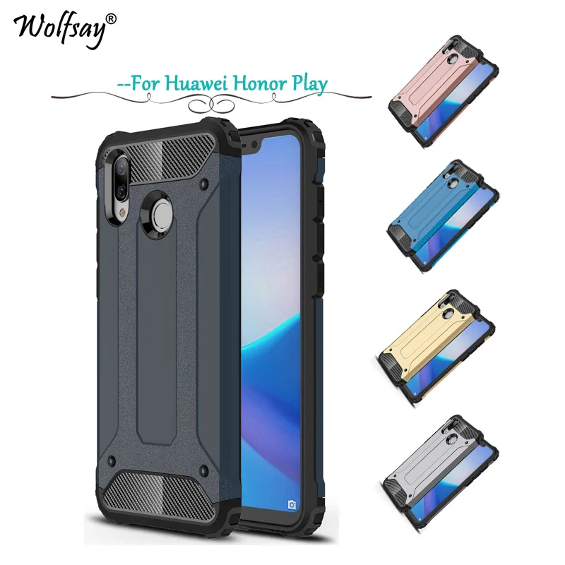 

For Huawei Honor Play Case Shockproof Armor Rubber Hard PC Phone Case For Huawei Honor Play Back Cover Huawei Honor Play Fundas