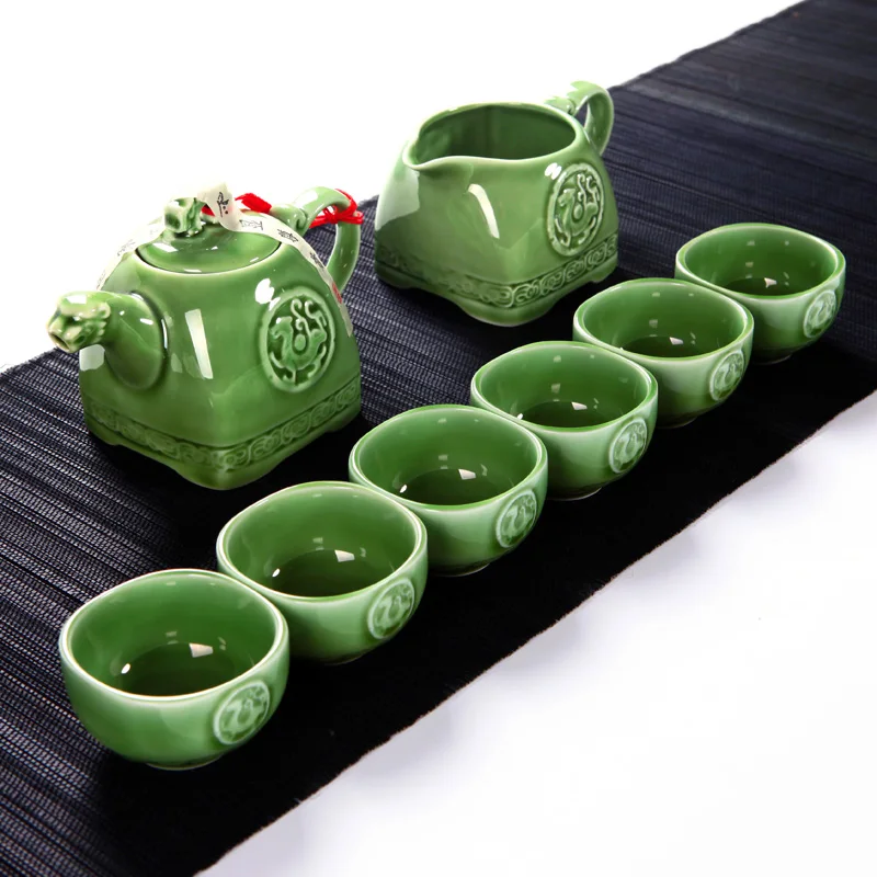 Tigers Gu Long tea sets health teapot celadon ceramic tea sets ceramic package Traditional