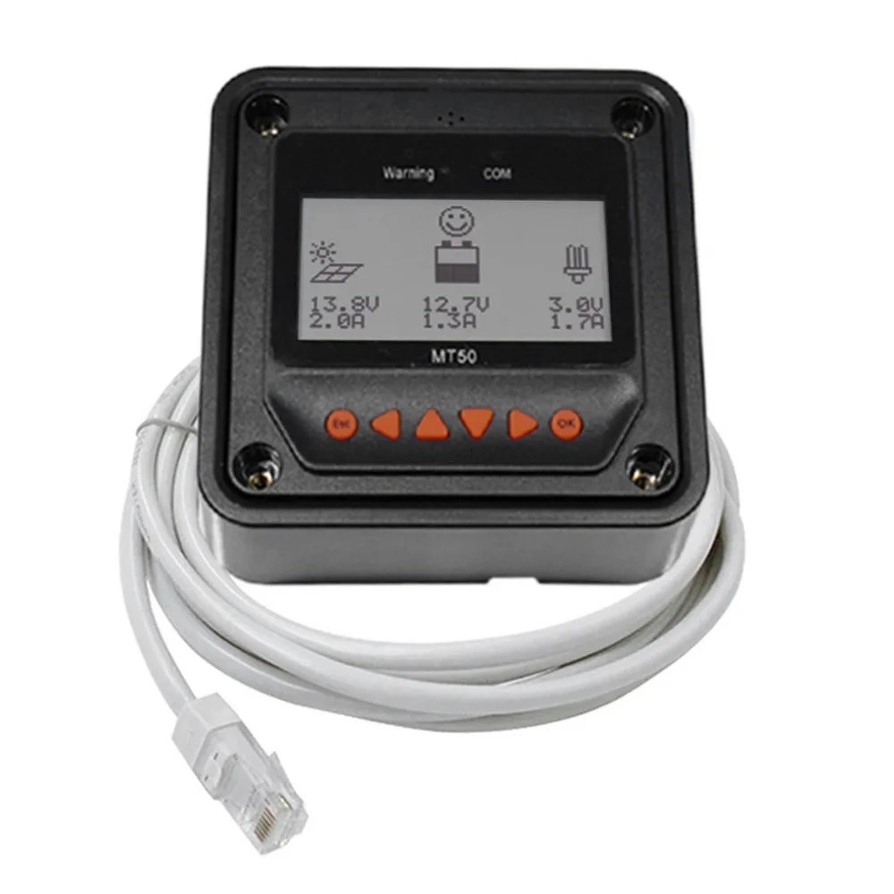 

MT-50 Remote Meter LCD Display Device For Landstar Viewstar Tracer Solar Charge Controller Black MPPT Tracer With Backlight