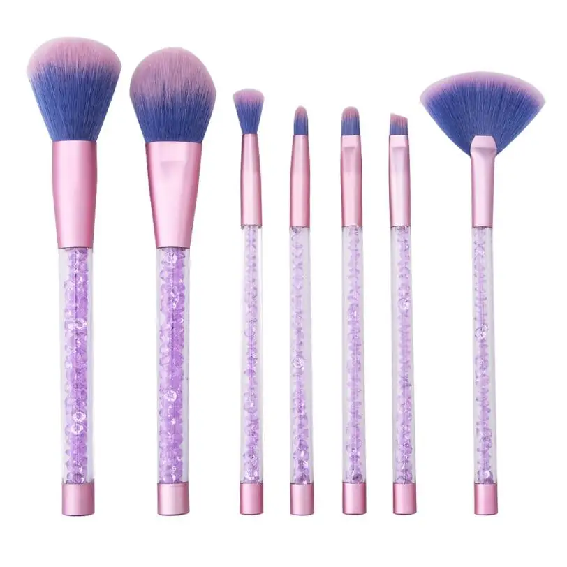 7 PCS purple bling bling Makeup Brush Make Up Foundation Brushes