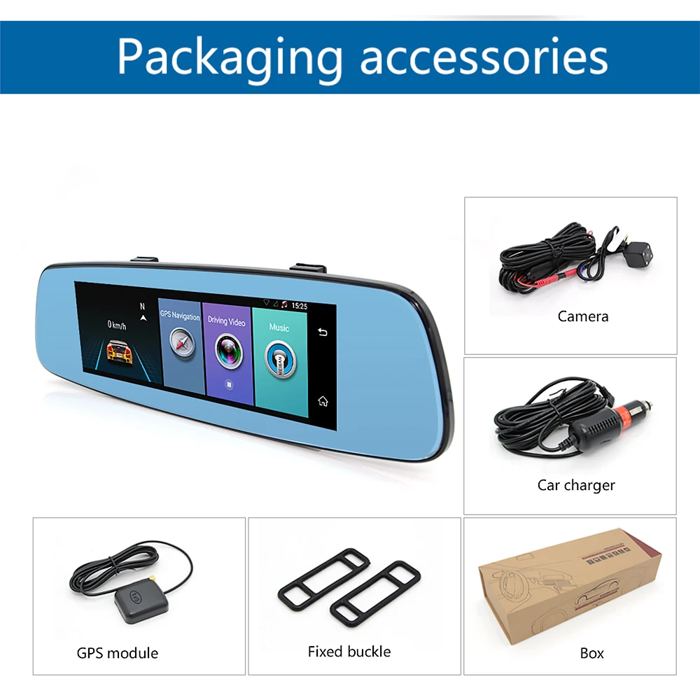 Alerte Gps G300 Mise à Jour Gratuite 7.86 "Junsun GPS Navigation 4G Android 5.1 voiture DVR rétroviseur FHD1080P  dash caméra voiture DVR enregistreur vidéo double caméra GPS | AliExpress