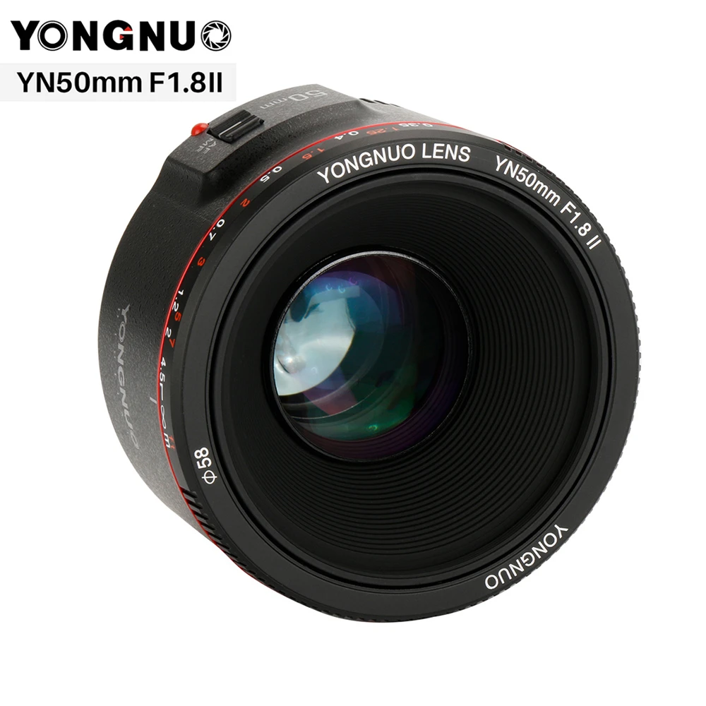Объектив YONGNUO YN50mm F1.8 II с автофокусом Большая диафрагма для цифровых зеркальных
