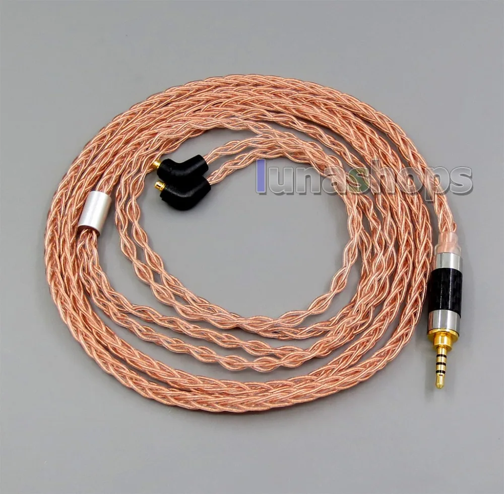 

8 core 2.5mm 4.4mm Balanced MMCX Pure OCC Copper Earphone Cable For Etymotic ER4 XR SR ER4SR ER4XR