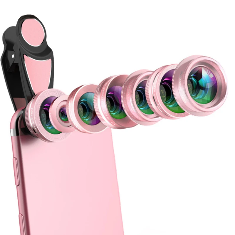 

7 In 1 Phone Camera Lens Kit Fish Eye/Wide Angle/Macro Lens/CPL Set for iPhone Huawei
