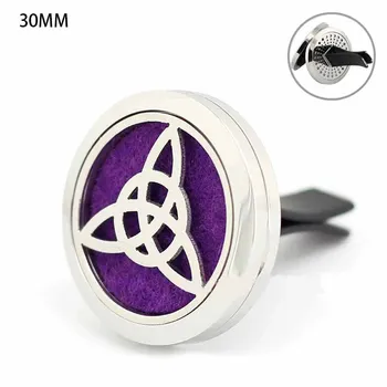 

30mm Stainless Steel Special Triangle Knot Design with Vent Aromatherapy/Essential Oil Diffuser Perfume Locket Clip for Car