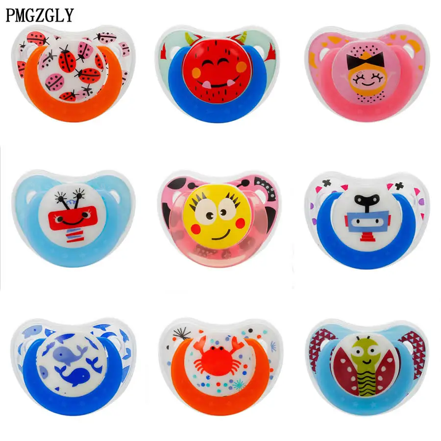 

2019 new baby pacifier Dummy Translucent Silicone Infant Baby Soother Nipples Cartoon Animal Style Feeding Pacifier