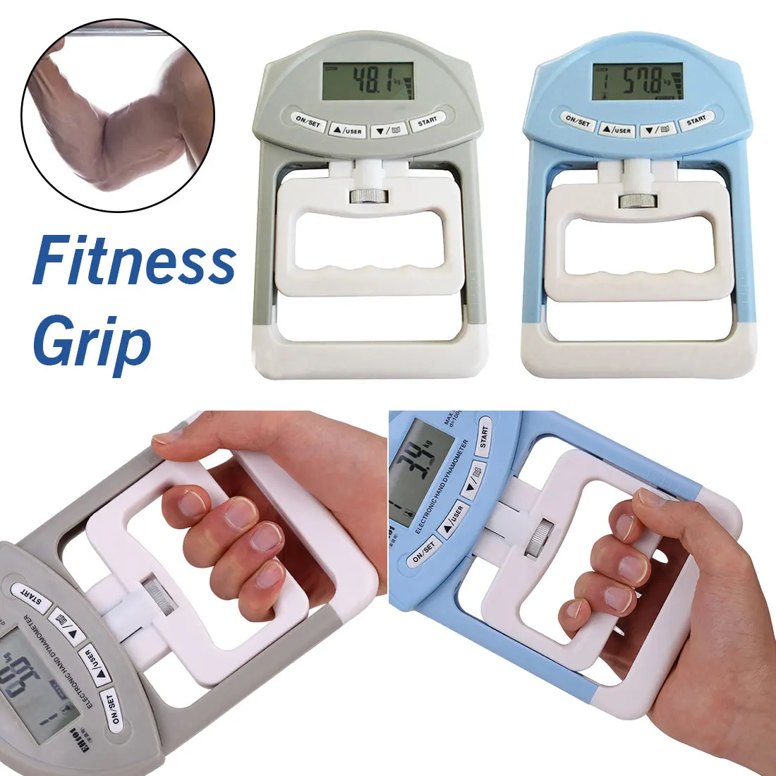 جديد 90 kg/198Ib الرقمية LCD دينامومتر قبضة اليد الطاقة قياس قوة متر ل كمال الأجسام رياضة تمارين