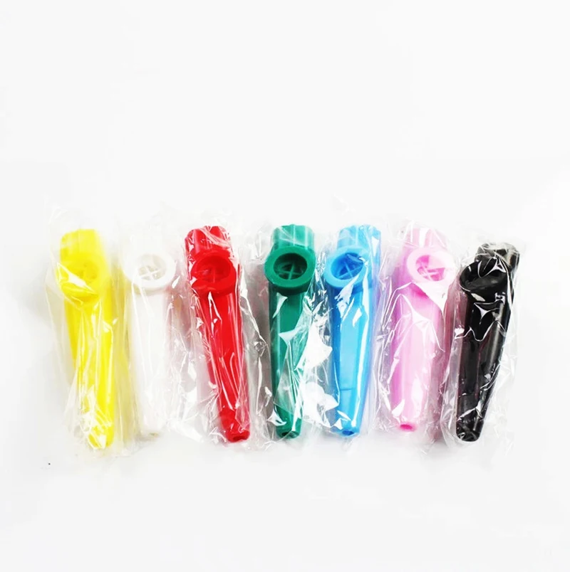 NEW Great Quality 10pcs Plastic Kazoo 8 Mixed Color Wind Instrument