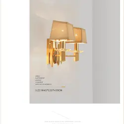 Золото бра гостиная огни Роскошные двойной головкой бра стены спальни свет лампы E14 AC 90 В-260 В