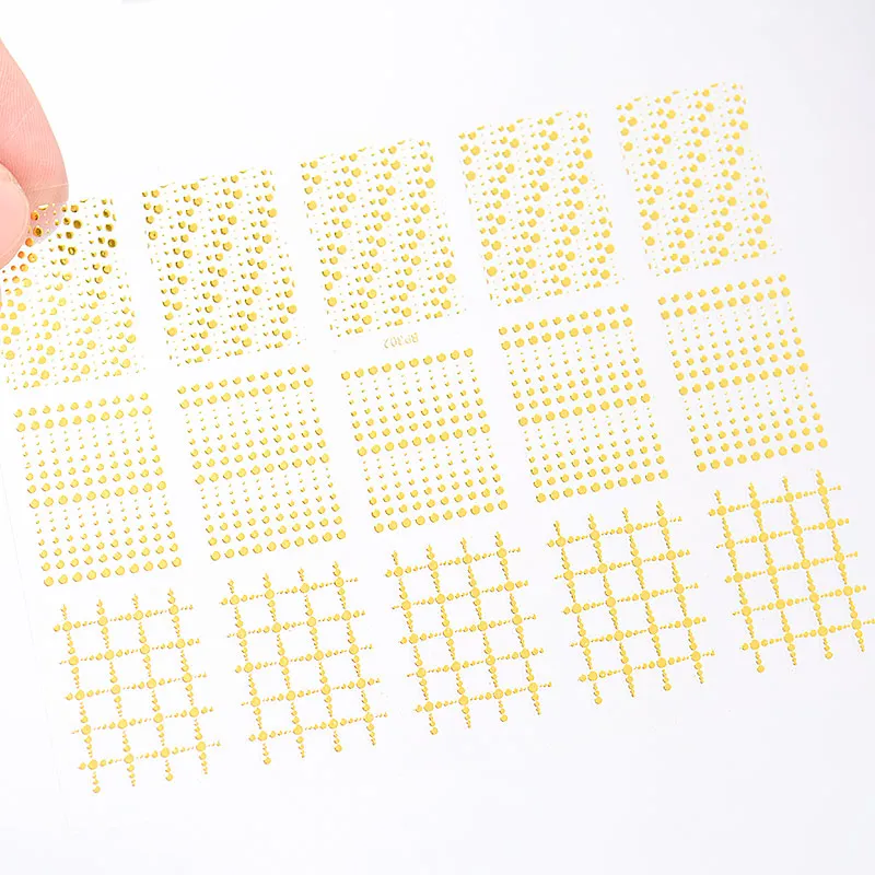 1 лист золотых полос 3D стикер для ногтей геометрический узор Сердце Звезда волна переводная наклейка s DIY Украшение для ногтей
