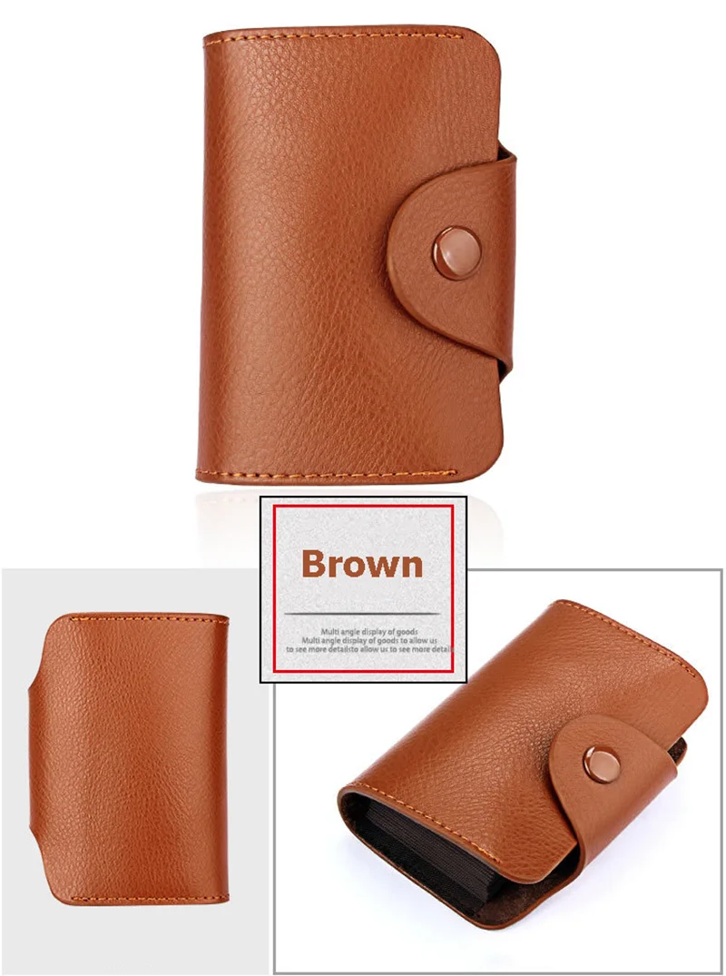 Men Women Business Card Holder Genuine Leather Credit Cards Organizer Bank Card Case Money Wallet Cardholder Porte Carte PC0052 (1)