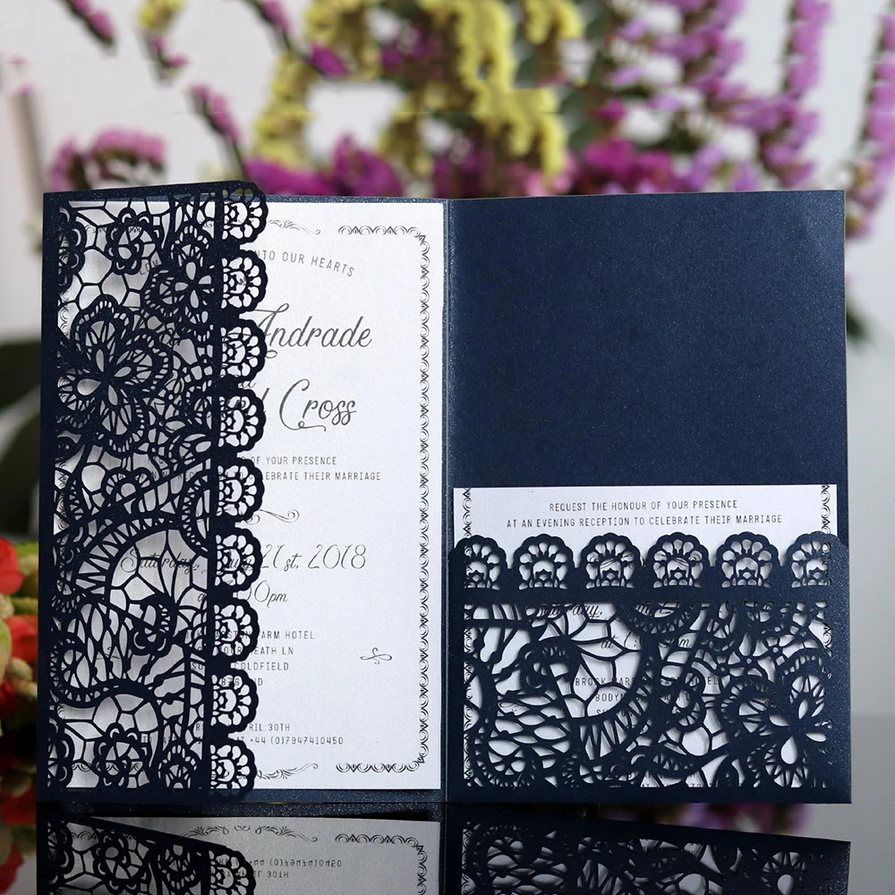  10PCS Laser Cut Wedding Invitations Card Lot Without Envelope Party Decor - 32950708378