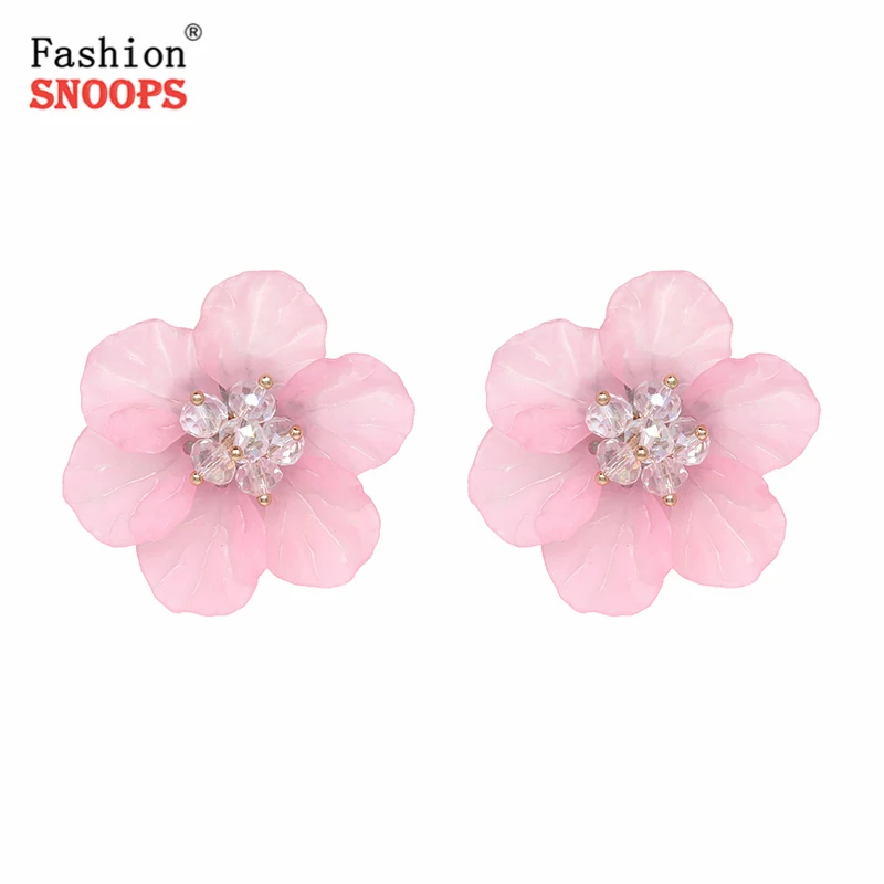 

Elegant Lovely New Resin Earring For Women Flower Stud Earrings Trendy Wedding Jewelry Wholesale
