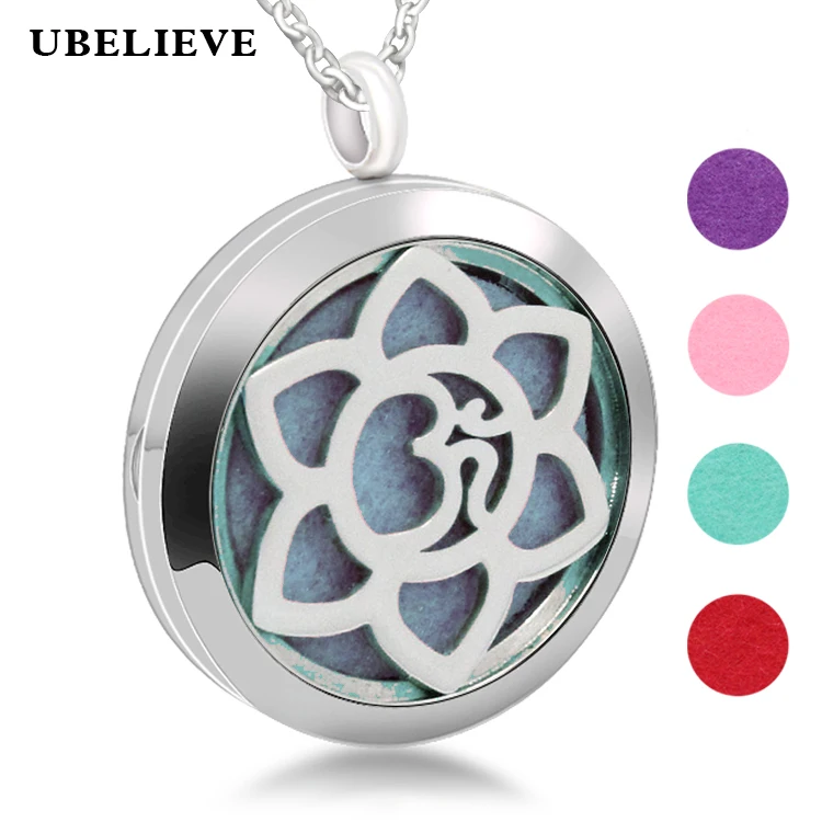 

Flower Design Stainless Steel perfume locket 316L magnetic essential oil diffuser locket aromatherapy pendant