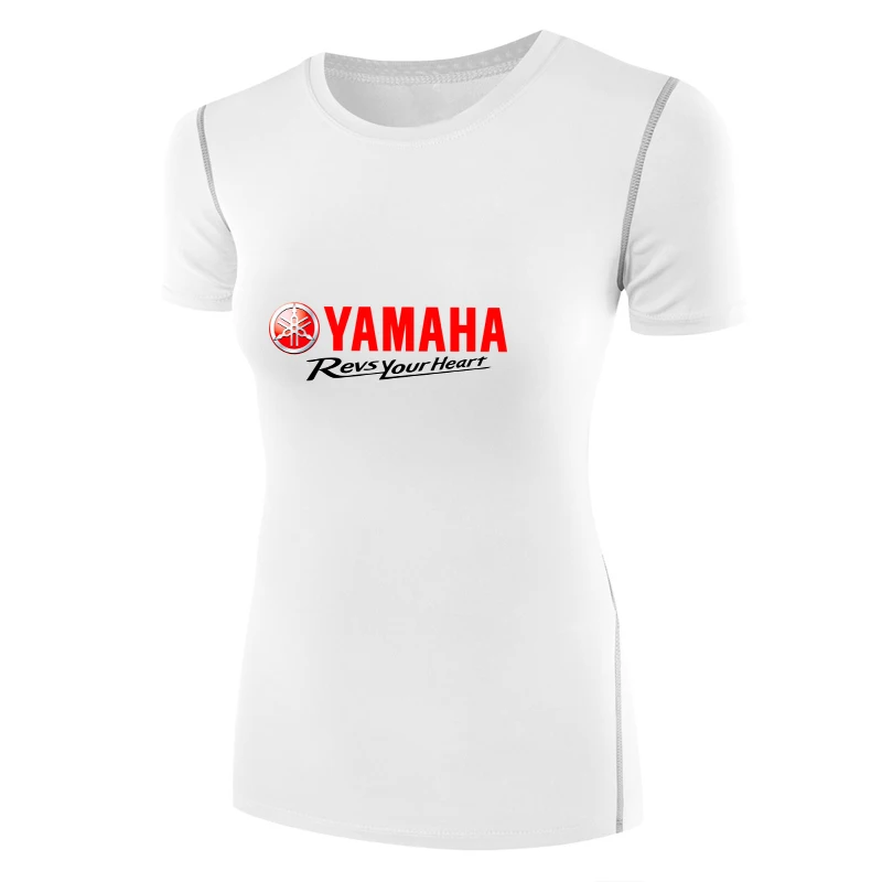 yamaha tshirt for Women Short sleeves Shirt compression shirt fitness Tops crossfit camiseta