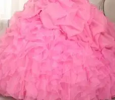 Реальные изображения Пышное Платье для 15 лет органза гофрированное розовое зеленое Дешевое Вечернее Платье милое платье с камнями - Цвет: dark pink