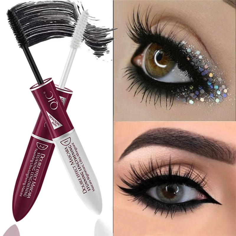 4d Silk Fiber Lash Mascara Waterproof Eyelash Thick Curling Black White Double-head Extension Lengthening |