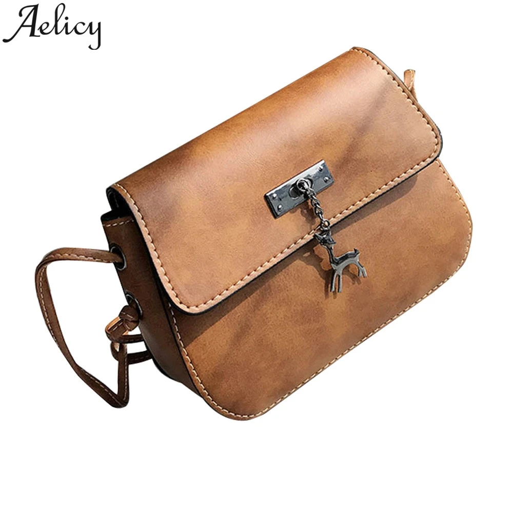 

Aelicy 2019 Fashion Women Vintage Deer Leather Shoulder Bags Messenger Bags Purses And Handbag Large Tote Casual Bag Ladies