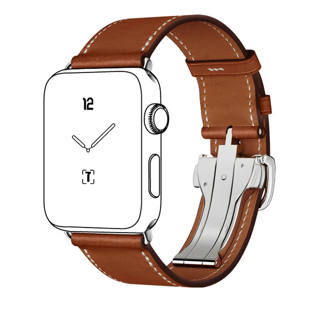 Ремешок с пряжкой для Apple Watch Series 4 3 2 1 iWatch 38/40 мм 42/44 из натуральной кожи|Ремешки