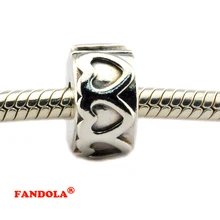 Ряд сердец клип Бусины Подходит Pandora талисманы браслет Аутентичные 925 пробы серебряные ювелирные изделия
