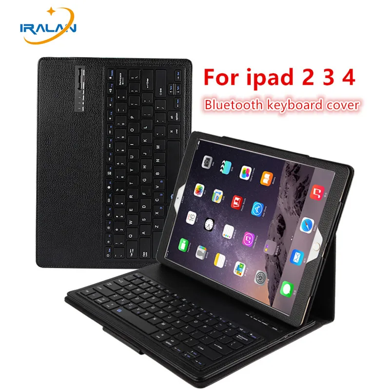 

2017 New For Apple iPad 2 3 4 Magnetically Detachable ABS Bluetooth Keyboard Portfolio Folio PU Leather Case Cover + Pen +Film