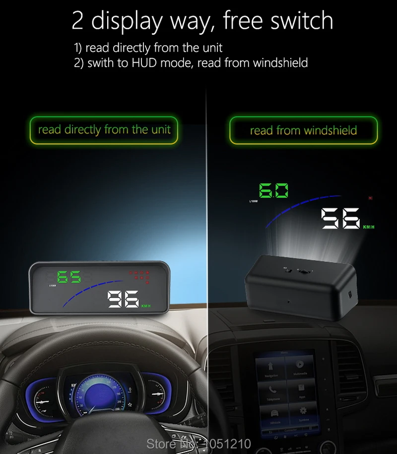 Автомобильный проектор на лобовое стекло Ouchuangbo P9|hud speed|hud display obdup |