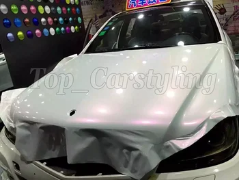 

Pearl white chameleon white to pink Vinyl For Car Wrap Film with Air Bubble Free Vehicle covering PROTWRAPS 1.52x20m/Roll