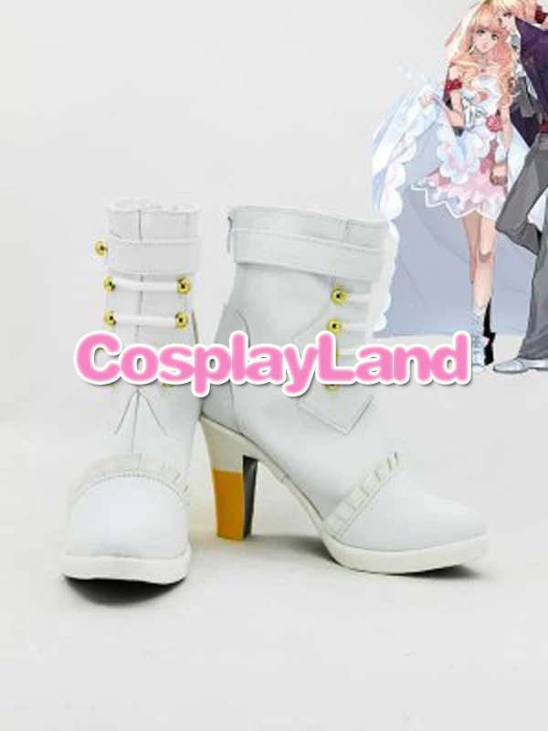 

Customize Boots Macorss Frontier Cosplay Sheryl Nome White High Heel Coplay Shoes Cosplay Costume Anime Party Shoes