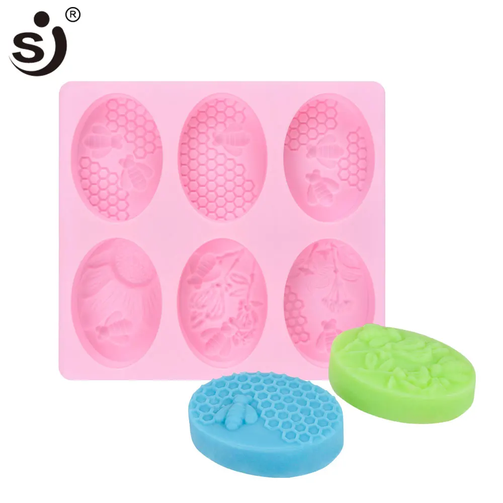 

SJ Honey Bee Shapes Silicone Molds For Soap Handmade Craft 3d Soap Making Form Not Stick Easy To Clean