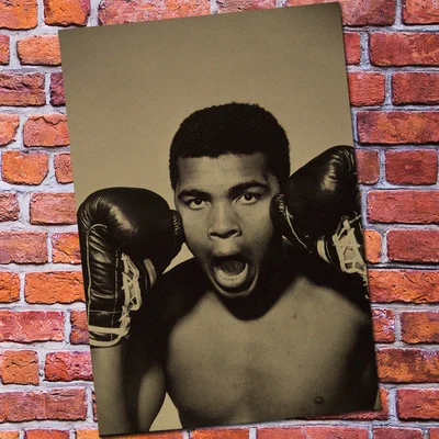 "Muhammad Ali" Винтажный Ретро плакат, крафт-бумага бумажные постеры для бара кафе украшение интерьера картина постер фильма - Цвет: Темно-серый