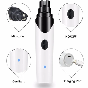 

2018 USB Rechargeable Dog Nail Grinders Professional Pet Nail Clipper Mute Electric Dog Cat Paws Nail Grooming Supplies Dropship