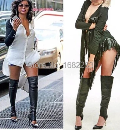 thigh high boots with toes out