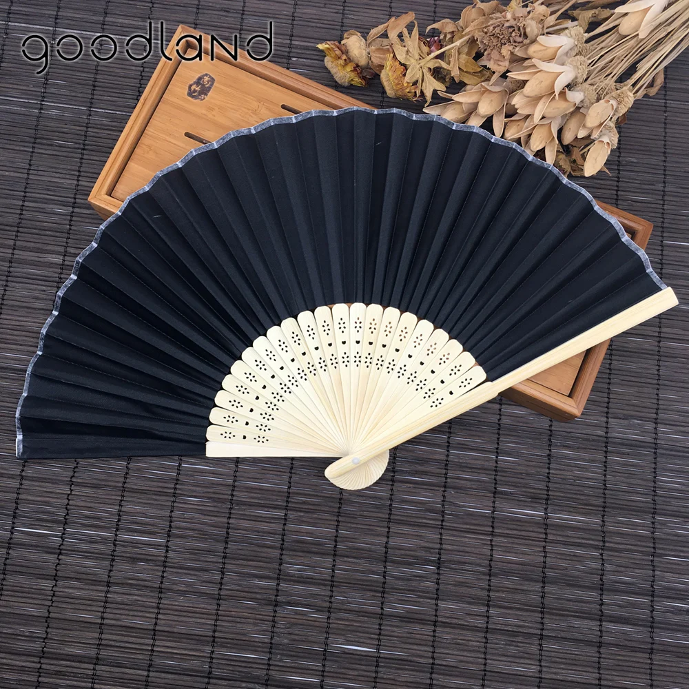 

50pcs Free Shipping Fashion Plain Hand Held Fabric Folding Fan Delicate Japanese Gifts For Women Wedding Party Favor