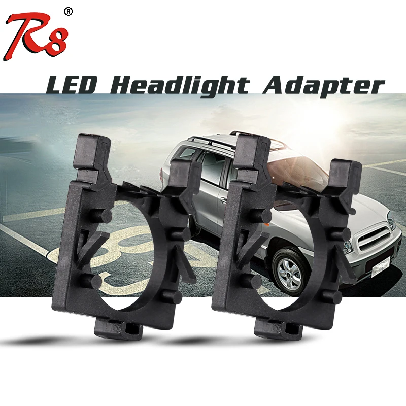 

R8 Brand 2pcs Auto LED Headlight H7 Bulbs Adapter Holder Socket Installation For Ford Focus 3 Low Beam Head Lamp Retrofitting