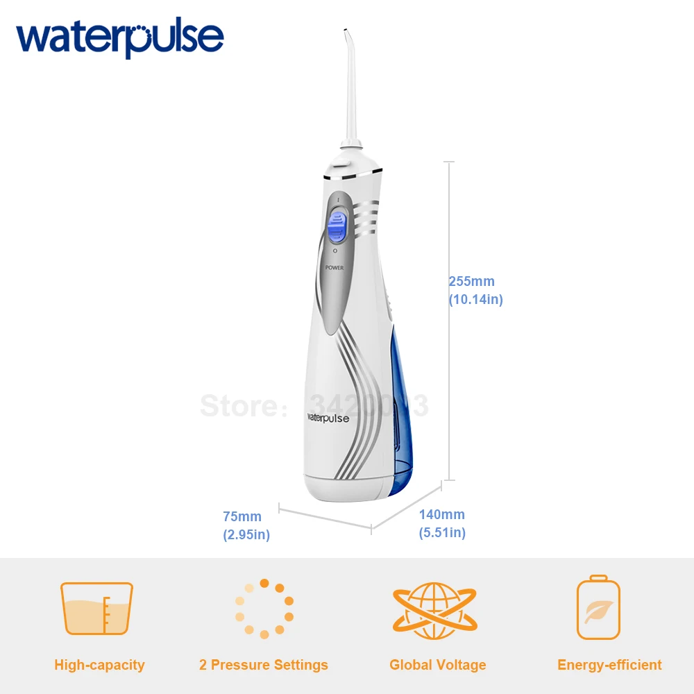 Waterpulse V400 Портативный Беспроводная Вода Flosser Ирригатор для полости рта Электрический орошения Ирригатор для полости рта с Jet советы зубные Flosser ирригатор полости рта капельный полив