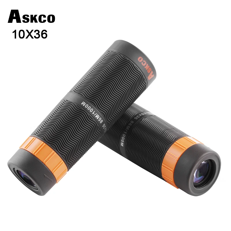 Beste Askco HD 10X36 Telefoon Monoculaire Telescoop Lens Waterdichte Bak4 Prisma Verrekijker Volledig Multi Coated Voor Concert Camping Hoge keer