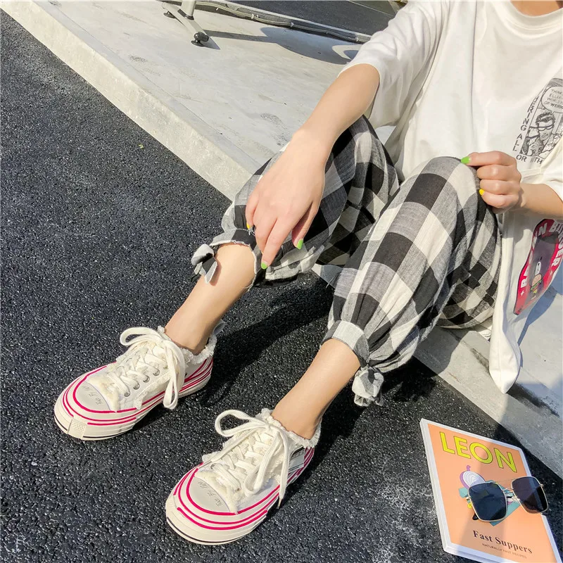 

White women's sneakers 2019 new women's canvas shoes casual board women sneakers on the platform Female vulcanized shoes