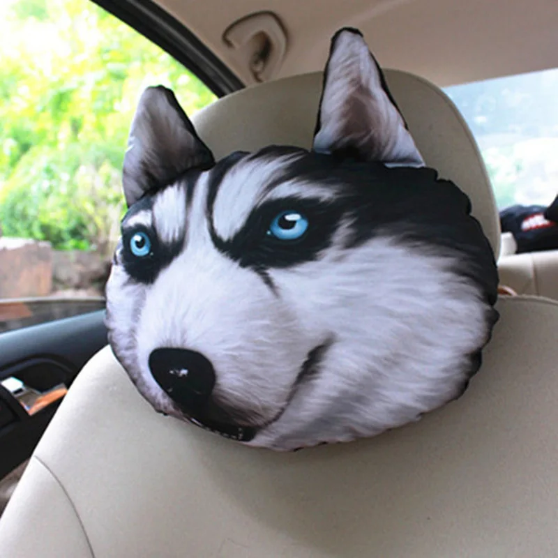 

Funny Dog Husky Cat Car Neck Seat Pillow Headrest Chair Sofa Cushion Animal Cartoon Gift Toy Car Interior Head Rest Pillow Mat