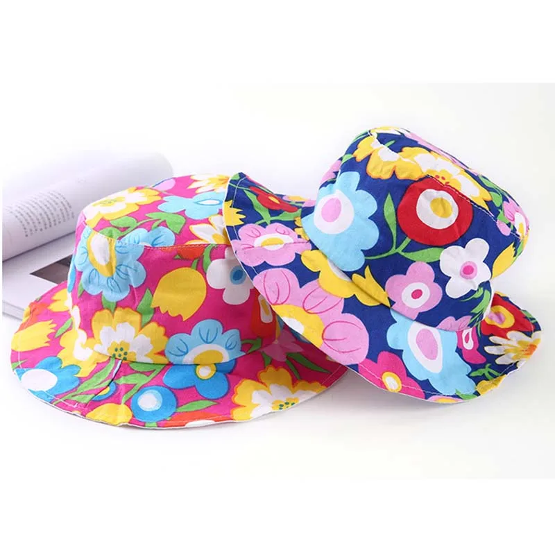 

Flower Girl Baby Summer Sun Hat Infant Kids Cotton Bucket Cap with Chinstrap Stay On Head Breathable Sun Protect Cute Basin Hat