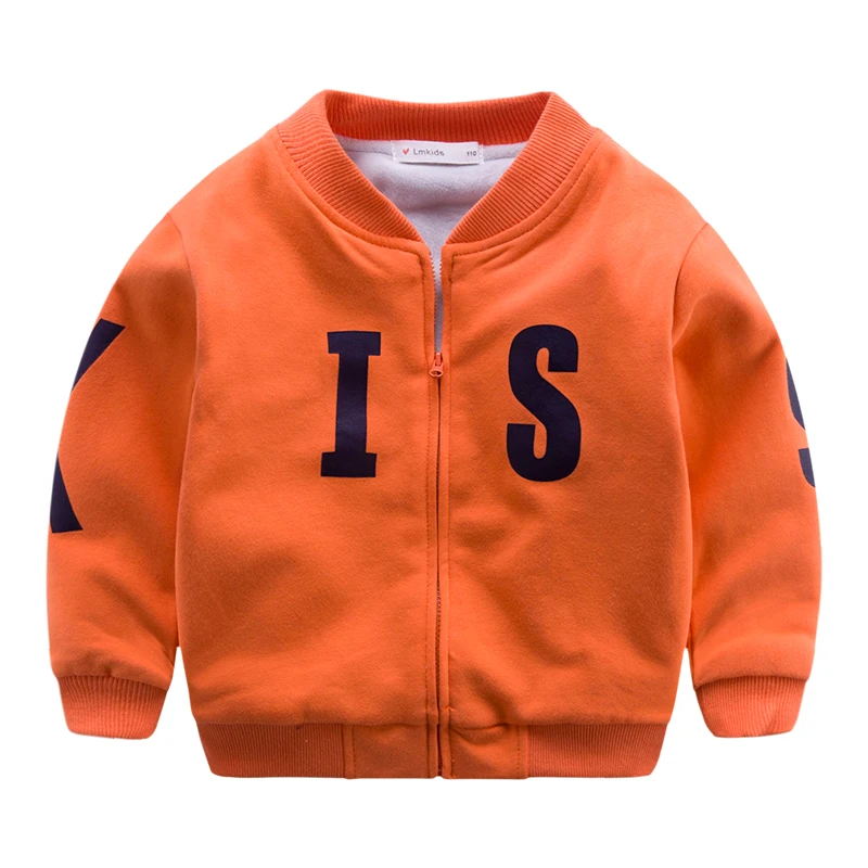 The boy s new children with cashmere coat winter winter Korean Baseball Jacket baby double warm