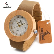 BOBO de AVES Hombres y Mujeres Marca de lujo De Madera Del Reloj del Movimiento de JAPÓN 2035 Reloj relogio masculino Reloj Correa de Cuero