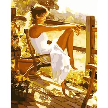 Украшения для дома акриловые картины живопись по номерам на декоративная картина настенные картины для кухни девушка в саду