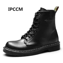 IPCCM бренд Новая мода Женские зимние ботинки; зимняя женская обувь однотонные Цвет ботинки martin короткие теплые хлопковые штаны с бархатистой подкладкой и Shoes35-43