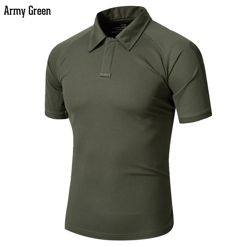 S. ARCHON летняя камуфляжная рубашка поло в стиле милитари, Мужская Повседневная дышащая ткань, тактические рубашки поло, тонкие быстросохнущие камуфляжные поло - Цвет: Army Green