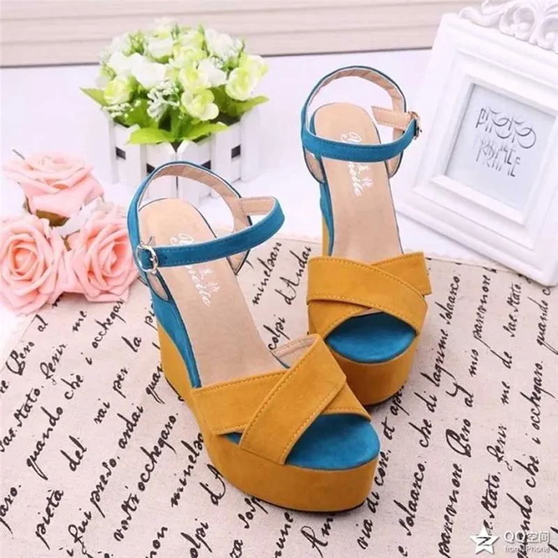 

Women's Autumn Casual Wedge Vintage Ankle Strap High Heel Platform Pump Shoes Casual Loafers Sandals Shoes #A