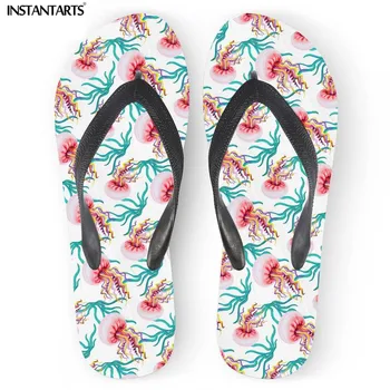 

INSTANTARTS Summer Women Flip Flops Female Casual Walking Footwear Jellyfish Glowing Effect Pattern Lightweight Ladies Slippers