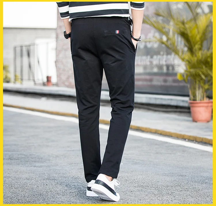 New Spring Knitted Cotton Pants Training Baseball Pants Men With Pocket Jogging Trousers Fitness Workout Running Sport Pants 3